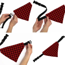 Pet Bandana - Holiday Pajama Plaid Red/Black