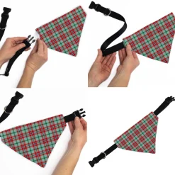 Pet Bandana - Holiday Pajama Plaid Beige/Red/Green