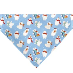 Pet Bandana - Holiday Polar Bear Poses Baby Blue