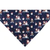 Pet Bandana - Holiday Santa and Snowman Collage Navy