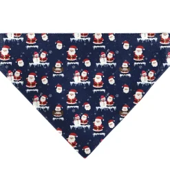 Pet Bandana - Holiday Santa and Snowman Collage Navy