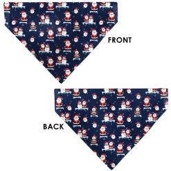 Pet Bandana - Holiday Santa and Snowman Collage Navy