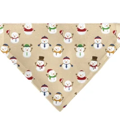 Pet Bandana - Holiday Snowman Poses Tan