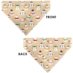 Pet Bandana - Holiday Snowman Poses Tan
