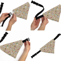 Pet Bandana - Holiday Snowman Poses Tan