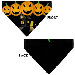 Pet Bandana - Jack-o'-Lanterns/Haunted House Black/Yellow