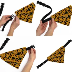 Pet Bandana - Jack-o'-Lantern Collage Black