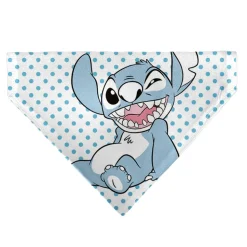 Pet Bandana - Lilo & Stitch Stitch Winking Pose and Polka Dots White/Blue