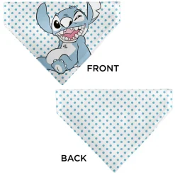 Pet Bandana - Lilo & Stitch Stitch Winking Pose and Polka Dots White/Blue