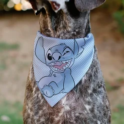 Pet Bandana - Lilo & Stitch Stitch Winking Pose and Polka Dots White/Blue