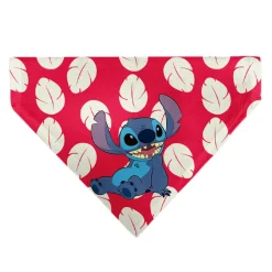 Pet Bandana - Lilo Dress Leaves & Stitch Sitting Pose Red/White