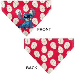 Pet Bandana - Lilo Dress Leaves & Stitch Sitting Pose Red/White