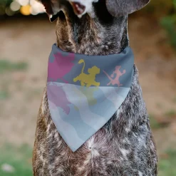Pet Bandana - Lion King No Worries Silhouette Reflection Pose Blues/Pinks/Yellow