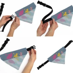 Pet Bandana - Lion King No Worries Silhouette Reflection Pose Blues/Pinks/Yellow