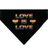 Pet Bandana - LOVE IS LOVE/Heart Black/Rainbow