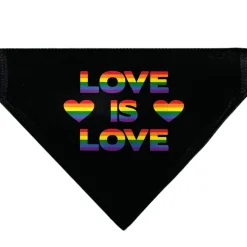 Pet Bandana - LOVE IS LOVE/Heart Black/Rainbow