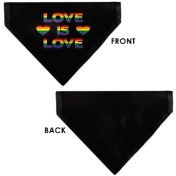 Pet Bandana - LOVE IS LOVE/Heart Black/Rainbow