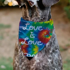 Pet Bandana - LOVE IS LOVE BD Tie Dye/White