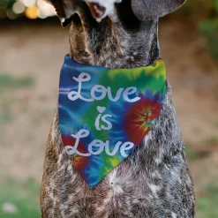 Pet Bandana - LOVE IS LOVE BD Tie Dye/White