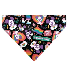 Pet Bandana - Mickey Mouse Pride Poses Rainbow Collage Black