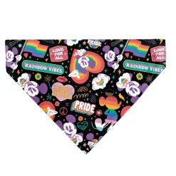 Pet Bandana - Mickey Mouse Pride Poses Rainbow Collage Black