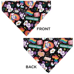 Pet Bandana - Mickey Mouse Pride Poses Rainbow Collage Black