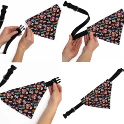 Pet Bandana - Mickey Mouse Pride Poses Rainbow Collage Black