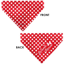 Pet Bandana - MINNIE MOUSE Autograph Script Polka Dot Red/White