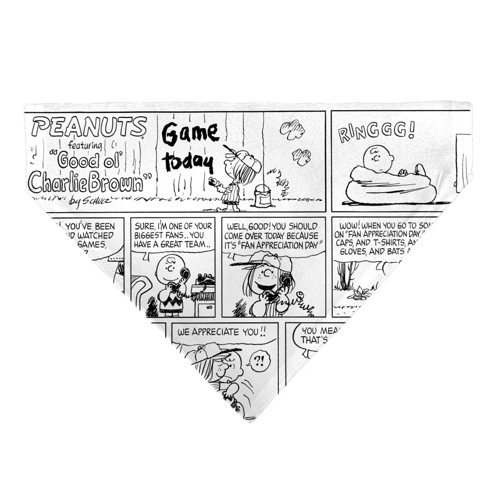Pet Bandana - PEANUTS Good Ol Charlie Brown Comic Scene Blocks White/Black