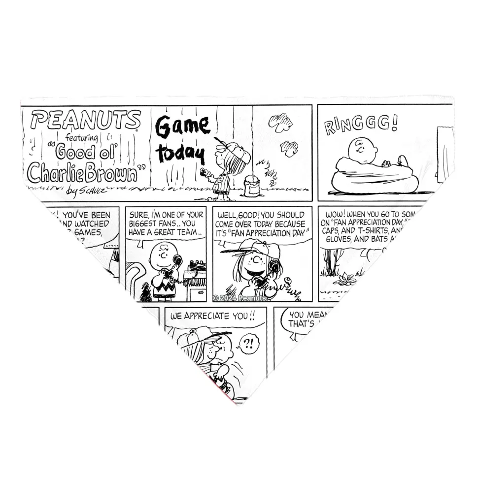 Pet Bandana - PEANUTS Good Ol Charlie Brown Comic Scene Blocks White/Black