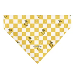 Pet Bandana - Peanuts Woodstock Pose Checker Yellow/White