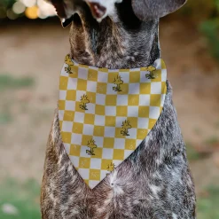 Pet Bandana - Peanuts Woodstock Pose Checker Yellow/White