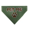 Pet Bandana - PET ME Text and Paw Olive/Pinks/Brown