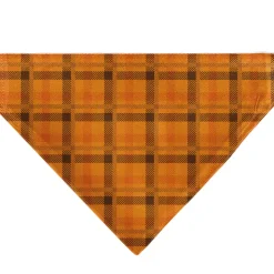 Pet Bandana - Plaid Orange/Brown