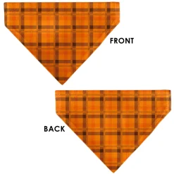 Pet Bandana - Plaid Orange/Brown