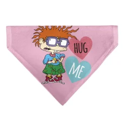 Pet Bandana - Rugrats Chuckie HUG ME Hearts Pose Pink