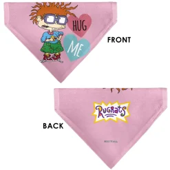 Pet Bandana - Rugrats Chuckie HUG ME Hearts Pose Pink