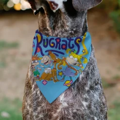 Pet Bandana - RUGRATS Four Character Group Pose and Title Logo Light Blue
