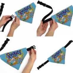 Pet Bandana - RUGRATS Four Character Group Pose and Title Logo Light Blue