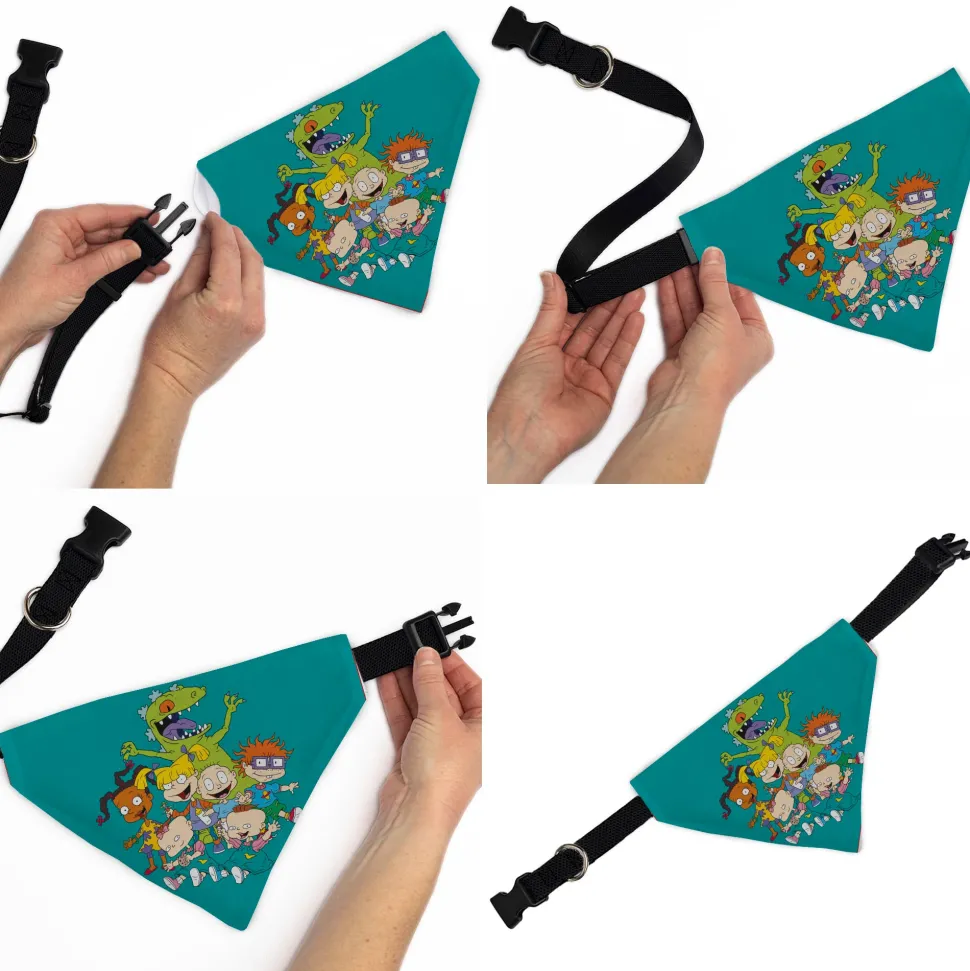 Pet Bandana - Rugrats Kids Group Pose and Title Logo Blue