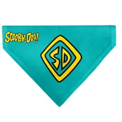 Pet Bandana - Scooby Doo Logo Centered and Collage Blue/Yellow