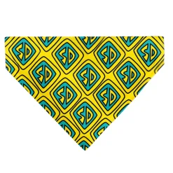 Pet Bandana - Scooby Doo Logo Centered and Collage Blue/Yellow