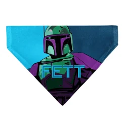 Pet Bandana - Star Wars FETT Text and Boba Fett Pop Art Pose Blues