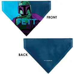 Pet Bandana - Star Wars FETT Text and Boba Fett Pop Art Pose Blues