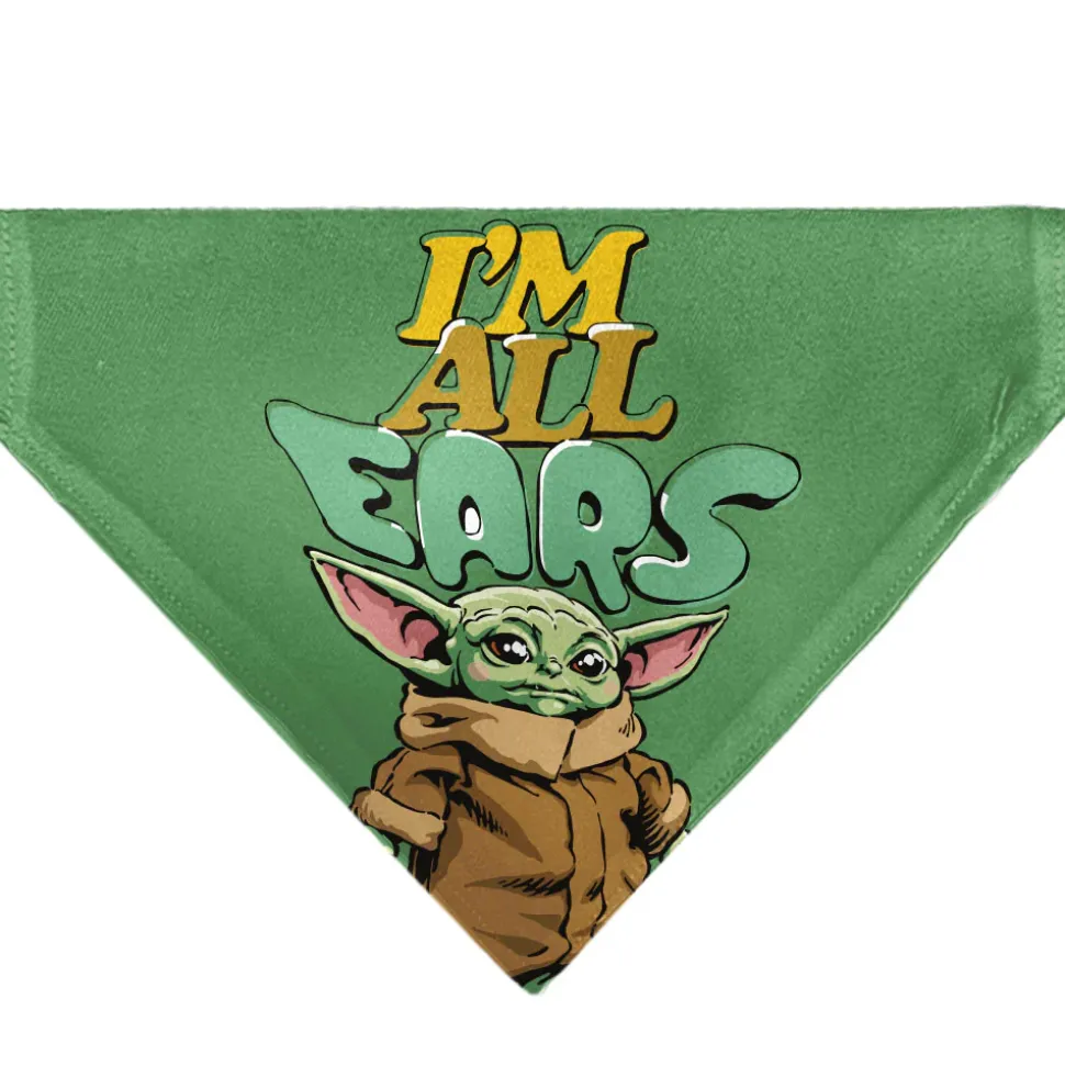 Pet Bandana - Star Wars Grogu I'M ALL EARS Pose Green