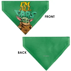 Pet Bandana - Star Wars Grogu I'M ALL EARS Pose Green