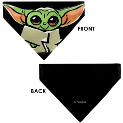 Pet Bandana - Star Wars Grogu Baby Yoda Smiling Impression Painting Black