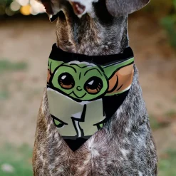 Pet Bandana - Star Wars Grogu Baby Yoda Smiling Impression Painting Black