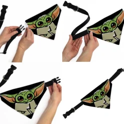 Pet Bandana - Star Wars Grogu Baby Yoda Smiling Impression Painting Black