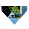 Pet Bandana - Star Wars JEDI Text and Yoda Lightsaber Pop Art Pose Black/Blues
